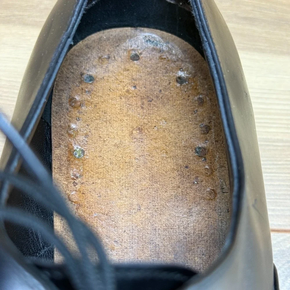 Salvatore Ferragamo Plain Toe Derby 9.5 EE Black Leather Formal Wedding Business